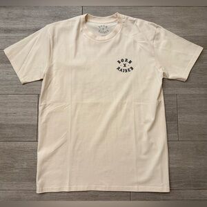 Men's BORN X RAISED Rocker Tee T-Shirt Cream Black Size L Large New